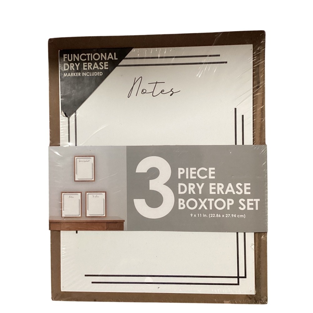 3 Piece Dry‎ Erase Boxtop Set Functional Notes Marker Included 9x11